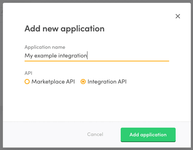 Create a new application