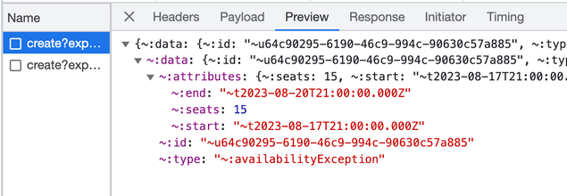 Exception with seats saved in a Network call